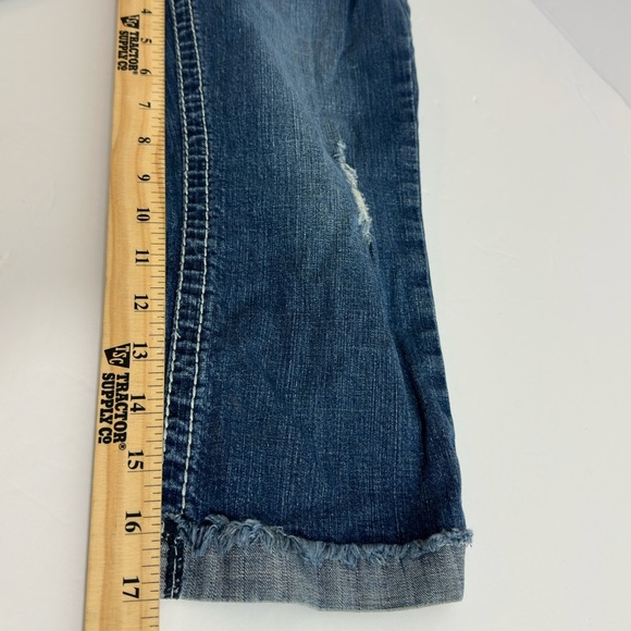 Hydralic Women's Distressed Blue Capri Jeans size 3/4 (G6) - Picture 5 of 8